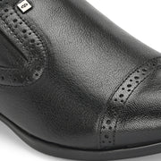 Men Premium Leather Black Slip-On Formal Shoes (Reform-11-Black)