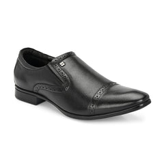 Men Premium Leather Black Slip-On Formal Shoes (Ramky-11-Black)