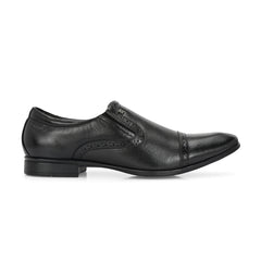 Men Premium Leather Black Slip-On Formal Shoes (Ramky-11-Black)