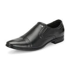 Men Premium Leather Black Slip-On Formal Shoes (Ramky-11-Black)