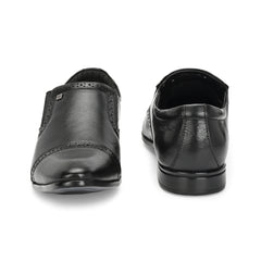 Men Premium Leather Black Slip-On Formal Shoes (Ramky-11-Black)