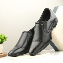 Men Premium Leather Black Slip-On Formal Shoes (Ramky-11-Black)