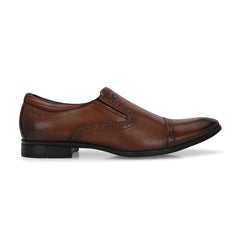 Men Premium Leather Mocca Slip-On Formal Shoes (Ramky-11-Mocca)