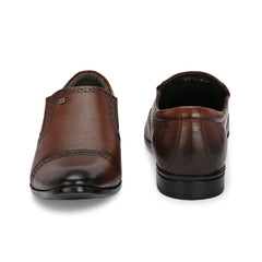 Men Premium Leather Mocca Slip-On Formal Shoes (Ramky-11-Mocca)