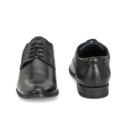 Men Premium Leather Black Lace-Up Formal Derby Shoes (Reform-71-Black)