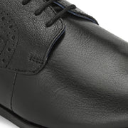 Men Premium Leather Black Lace-Up Formal Derby Shoes (Reform-71-Black)