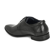 Men Premium Leather Black Lace-Up Formal Derby Shoes (Reform-71-Black)