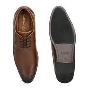 Men Premium Leather Mocca Lace-Up Formal Derby Shoes (Reform-71-Mocca)