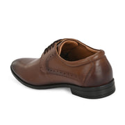 Men Premium Leather Mocca Lace-Up Formal Derby Shoes (Reform-71-Mocca)