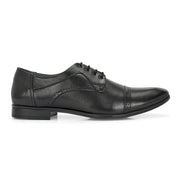 Men Premium Leather Black Lace-Up Formal Derby Shoes (Reform-69-Black)