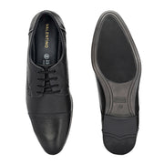 Men Premium Leather Black Lace-Up Formal Derby Shoes (Reform-69-Black)