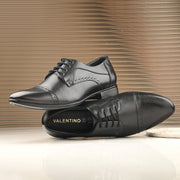 Men Premium Leather Black Lace-Up Formal Derby Shoes (Reform-69-Black)