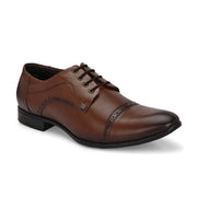 Men Premium Leather Lace-Up Formal Derby Shoes (Reform-69-Mocca)