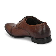 Men Premium Leather Lace-Up Formal Derby Shoes (Ramky-69-Mocca)