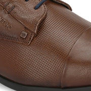 Men Premium Leather Mocca Lace-Up Formal Derby Shoes (V-Roman-62-Mocca)