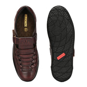 Valentino Men's Genuine Leather Cherry Sandals with Cushioned Footbed and Durable Rubber Sole (CityWalker-23-Cherry)