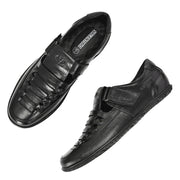 Valentino Men's Genuine Leather Black Sandals with Cushioned Footbed and Durable Rubber Sole (CityWalker-23-Black)