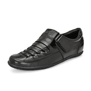 Valentino Men's Genuine Leather Black Sandals with Cushioned Footbed and Durable Rubber Sole (CityWalker-23-Black)