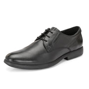 Men Premium Leather Black Lace-Up Formal Derby Shoes (Joyland-52-Black)