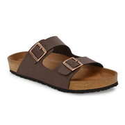 West Port Men's Cushion Sliders | PU Padded Footbed | Bounce Back Technology | Lightweight Flip Flops for Everyday Comfort (M-Aero-09-Brown)