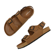 West Port Men's Cushioned Sandals with Buckle Strap – Ultimate Comfort & Style (M-Aero-59-Camel)
