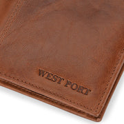 West Port Men's Genuine Leather Wallet – Classic Design with Ample Storage (M-WT-ISC-13-COGNAC-MEDIUM)