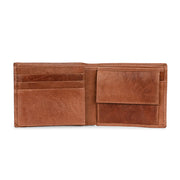 West Port Men's Genuine Leather Wallet – Classic Design with Ample Storage (M-WT-ISC-13-COGNAC-MEDIUM)