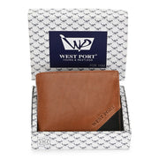 West Port Men's Genuine Leather Wallet – Classic Design with Ample Storage (M-WT-ISC-10-COGNAC-MEDIUM)