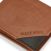 West Port Men's Genuine Leather Wallet – Classic Design with Ample Storage (M-WT-ISC-10-COGNAC-MEDIUM)