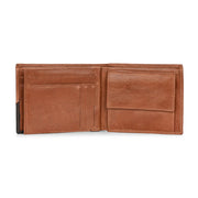 West Port Men's Genuine Leather Wallet – Classic Design with Ample Storage (M-WT-ISC-10-COGNAC-MEDIUM)