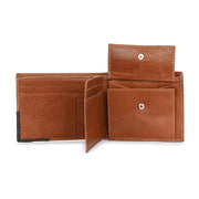 West Port Men's Genuine Leather Wallet – Classic Design with Ample Storage (M-WT-ISC-10-COGNAC-MEDIUM)