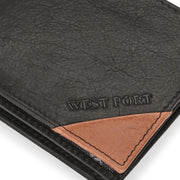 West Port Men's Genuine Leather Wallet – Classic Design with Ample Storage (M-WT-ISC-10-BLACK-MEDIUM)