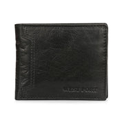 West Port Men's Genuine Leather Wallet – Classic Design with Ample Storage (M-WT-ISC-13-BLACK-MEDIUM)