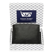 West Port Men's Genuine Leather Wallet – Classic Design with Ample Storage (M-WT-ISC-13-BLACK-MEDIUM)