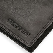 West Port Men's Genuine Leather Wallet – Classic Design with Ample Storage (M-WT-ISC-13-BLACK-MEDIUM)