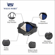 West Port Active Gear Bag – Compact & Modern Gym Style (ACTIVE GEAR BAG-BLACK-20L)