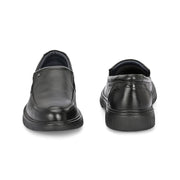 Men Premium Leather Black Formal Slip-On Shoes (Airman-02-Black)