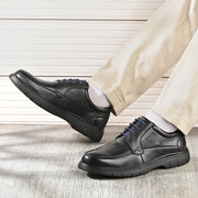 Men Premium Leather Black Formal Formal Lace-Up Shoes (Airman-52-Black)