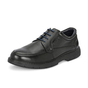 Men Premium Leather Black Formal Formal Lace-Up Shoes (Airman-52-Black)