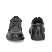 Men Premium Leather Black Formal Formal Lace-Up Shoes (Airman-52-Black)