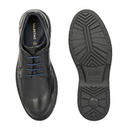 Men Premium Leather Black Formal Formal Lace-Up Shoes (Airman-52-Black)