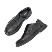 Men Premium Leather Black Formal Formal Lace-Up Shoes (Airman-52-Black)