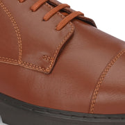 Men Full Soft Genuine Leather Cap Toe Police Tan Derby Shoes (Airman-65-Police-Tan)