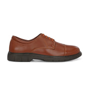 Men Full Soft Genuine Leather Cap Toe Police Tan Derby Shoes (Airman-65-Police-Tan)