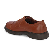 Men Full Soft Genuine Leather Cap Toe Police Tan Derby Shoes (Airman-65-Police-Tan)