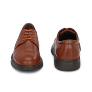 Men Full Soft Genuine Leather Cap Toe Police Tan Derby Shoes (Airman-65-Police-Tan)