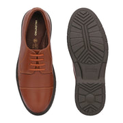 Men Full Soft Genuine Leather Cap Toe Police Tan Derby Shoes (Airman-65-Police-Tan)