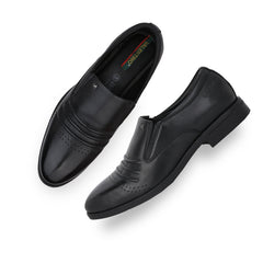 AKME-11 BLACK MEN LEATHER FORMAL SLIP ON SHOES