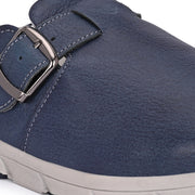 West Port Men Premium Leather Casual Mules for Men (Alliance-05-Blue)