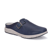 West Port Men Premium Leather Casual Mules for Men (Alliance-05-Blue)